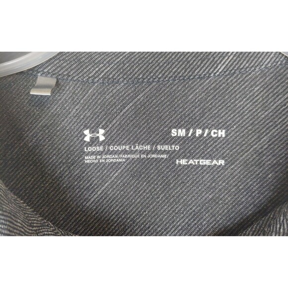 Under Armour Loose Heat Gear Polo Shirt Blk/Drk Gray Golf Casual Mens Sz Small - Picture 2 of 6